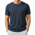 T-shirt sportiva uomo M in tessuto tecnico blu navy a manica corta
