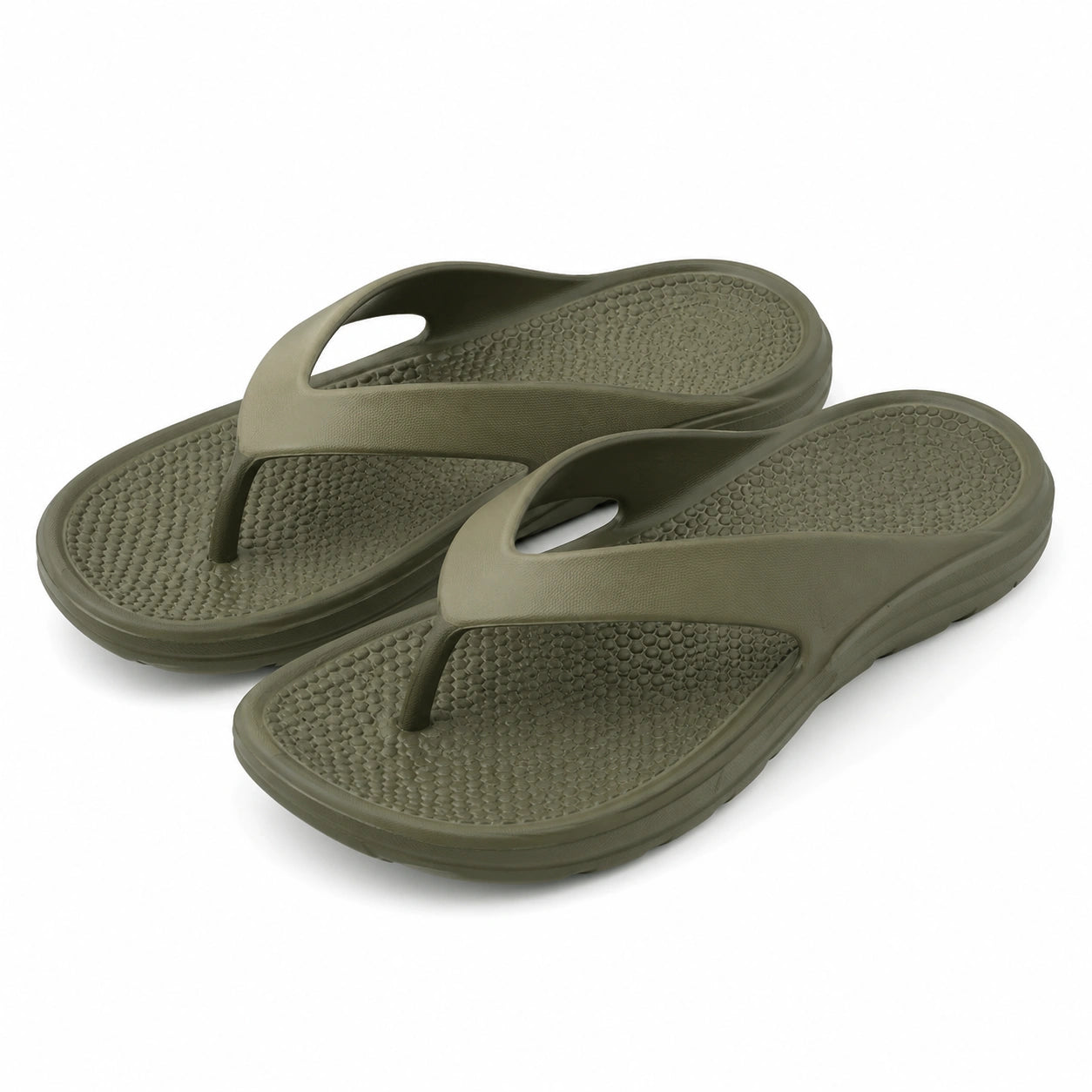 Infradito 42/43 in materiale sintetico verde oliva - suola sagomata antiscivolo