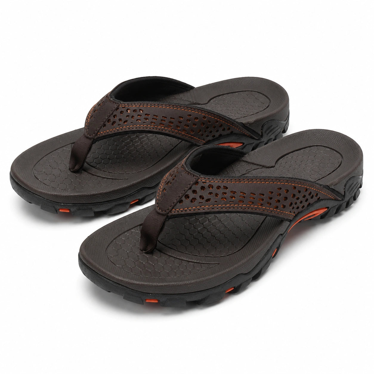 Infradito uomo 38/39 marrone in materiale sintetico con suola antiscivolo
