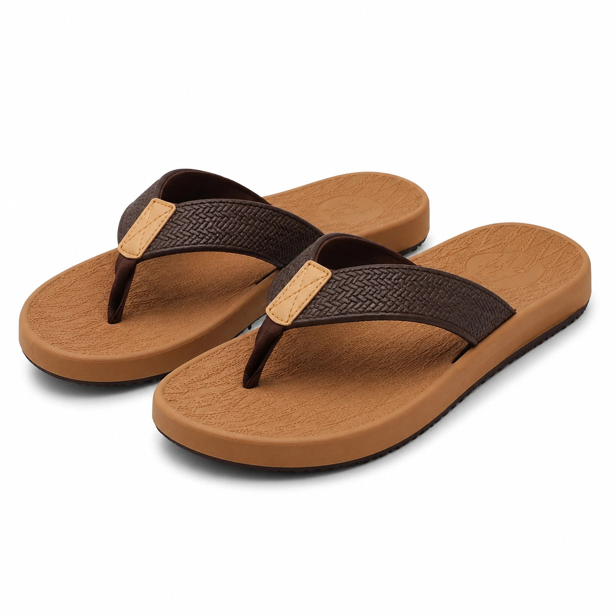 Infradito uomo 40/41 marrone in materiale sintetico con suola testurizzata per uso estivo