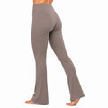 Leggings svasati donna taglia S a vita alta grigio talpa in tessuto elasticizzato per yoga