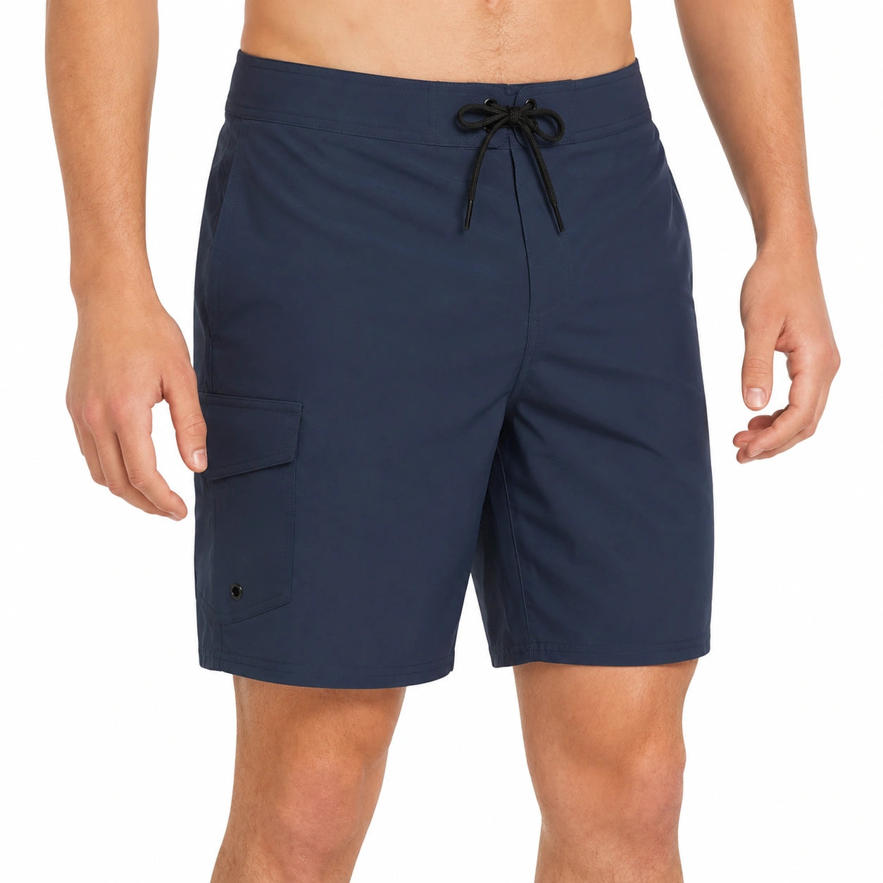 Costume da bagno uomo M in tessuto sintetico blu navy con tasca cargo