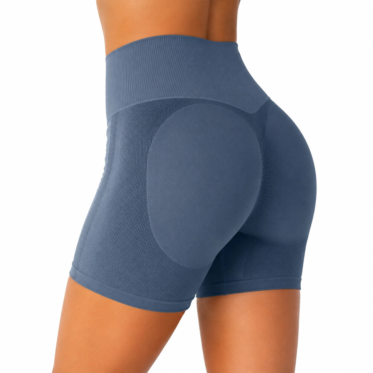 Short modellante donna taglia M in tessuto elasticizzato blu - vita alta contenitiva
