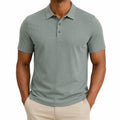 Polo uomo L in tessuto verde salvia a maniche corte stile casual